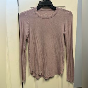 Aerie Real Soft Long Sleeve Shirt, Lilac, XS